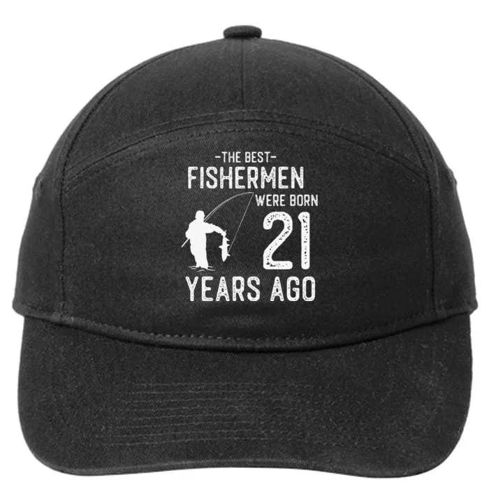 21 Year Old Fishing Fishermen Gifts For Birthday 7-Panel Snapback Hat