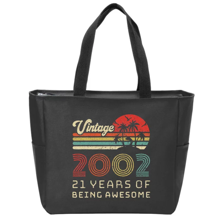 21 Year Old Birthday Vintage 2002 21st Birthday Zip Tote Bag