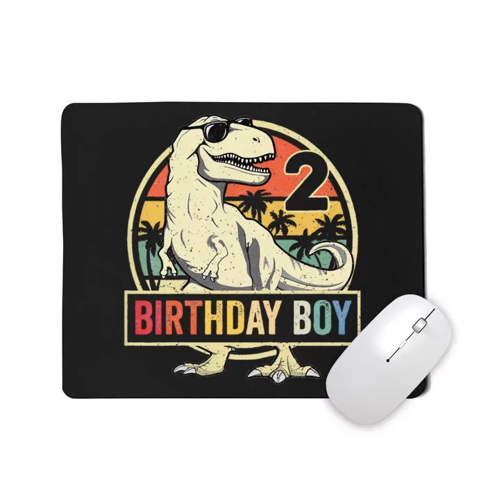 2 Year Old  2nd Birthday  T Rex Dinosaur Mousepad