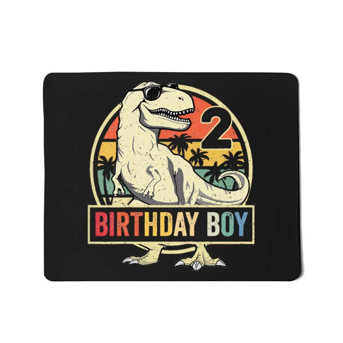 2 Year Old  2nd Birthday  T Rex Dinosaur Mousepad