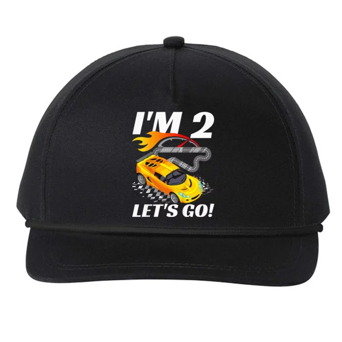 2 Year Old 2nd Racing Racecar Birthday Party Snapback Five-Panel Rope Hat