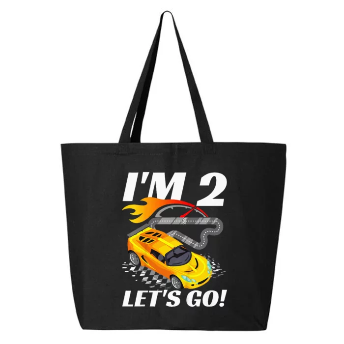 2 Year Old 2nd Racing Racecar Birthday Party 25L Jumbo Tote