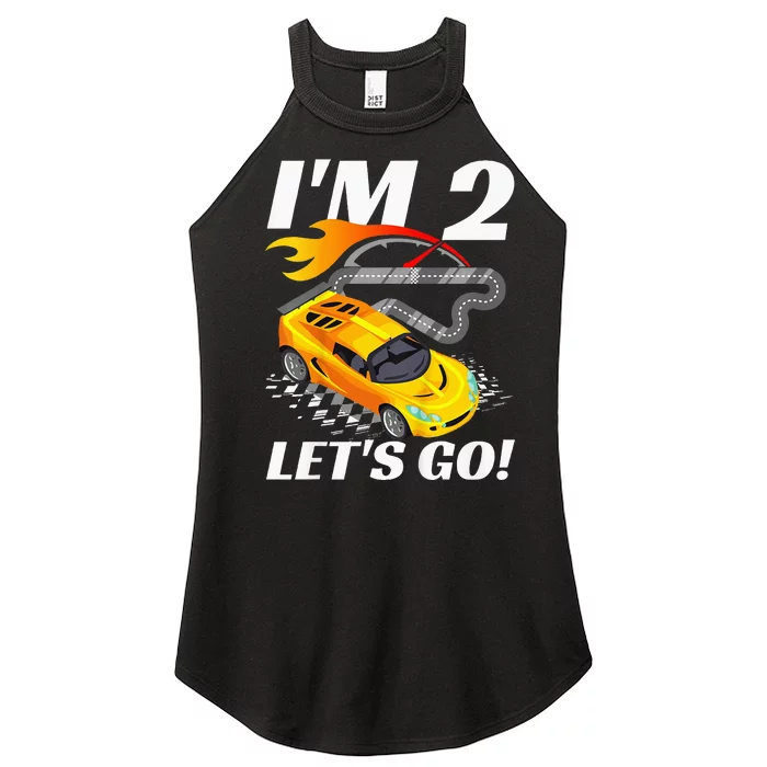 2 Year Old 2nd Racing Racecar Birthday Party Women’s Perfect Tri Rocker Tank