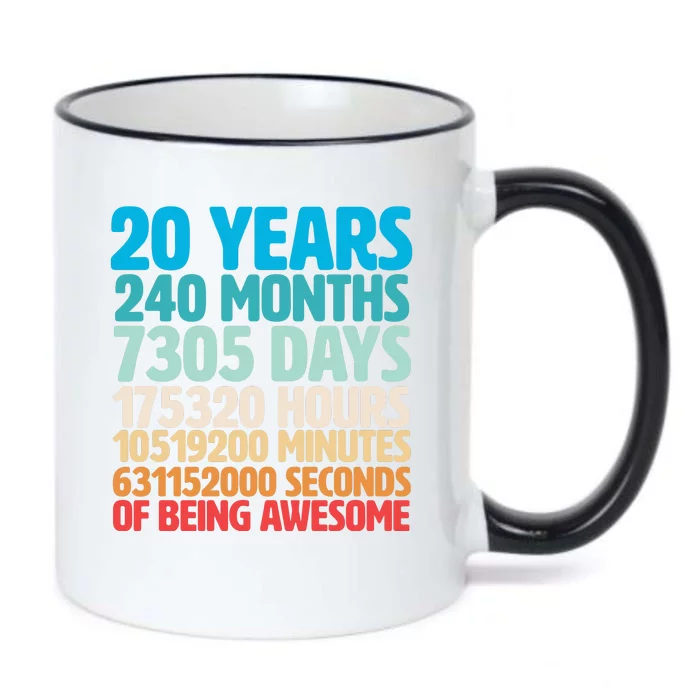 20 Years Of Being Awesome 20th Birthday Time Breakdown Black Color Changing Mug