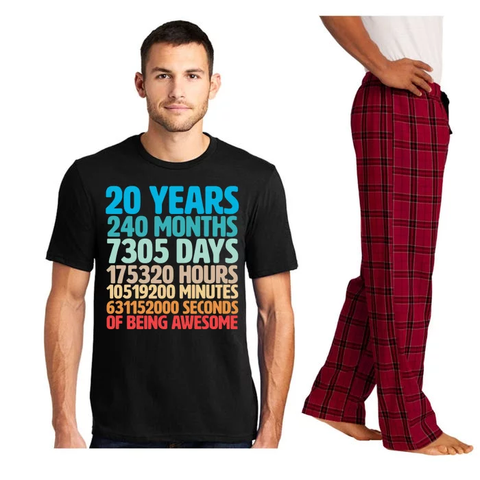 20 Years Of Being Awesome 20th Birthday Time Breakdown Pajama Set