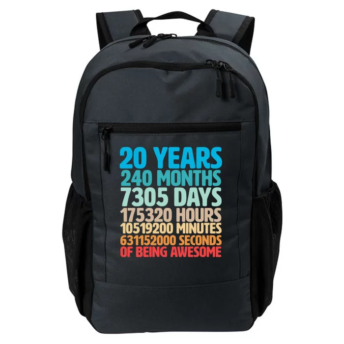 20 Years Of Being Awesome 20th Birthday Time Breakdown Daily Commute Backpack