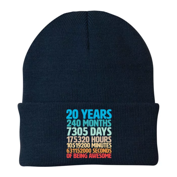 20 Years Of Being Awesome 20th Birthday Time Breakdown Knit Cap Winter Beanie