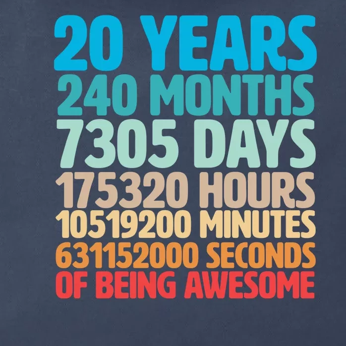 20 Years Of Being Awesome 20th Birthday Time Breakdown Zip Tote Bag