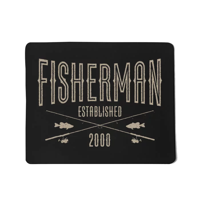 23 Year Old Fisherman Fishing 2000 23rd Birthday Cute Mousepad