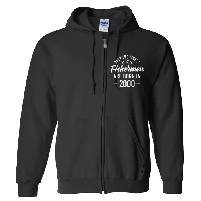 23 Year Old Fisherman Fishing 2000 23rd Birthday Gift Full Zip Hoodie