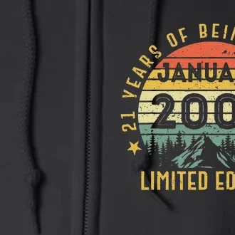 21 Years Old Gift Awesome Since January 2002 21st Birthday Full Zip Hoodie