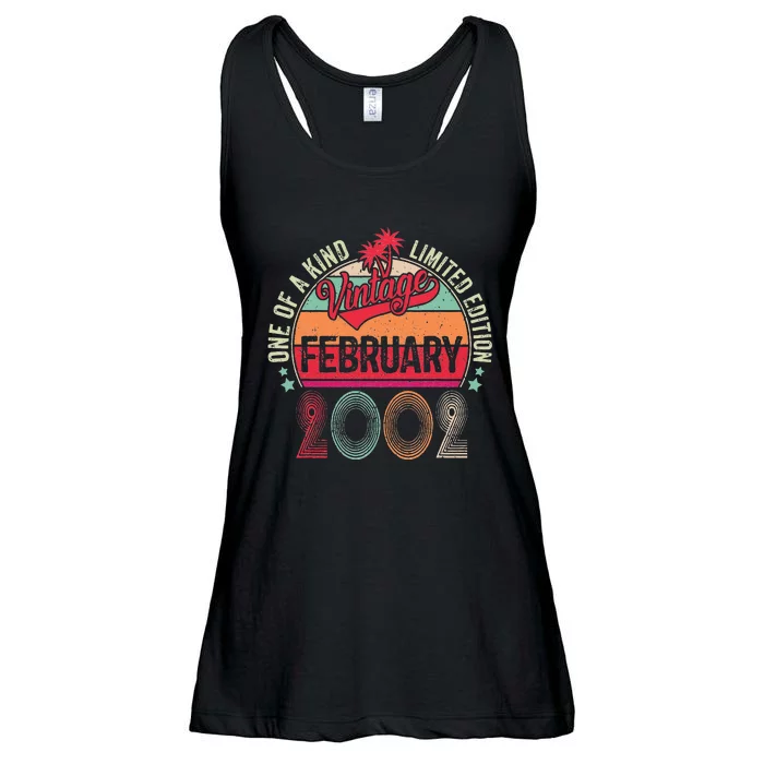 21 Years Old Gifts Vintage February 2002 21st Birthday Ladies Essential Flowy Tank