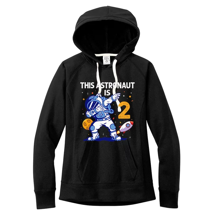 2 Years Old Birthday Gifts Astronaut 2nd Birthday Women's Fleece Hoodie