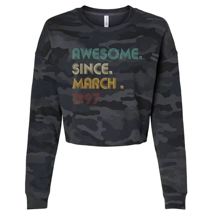 25 Year Old Awesome Since March 1997 Gifts 25th Birthday Cropped Pullover Crew