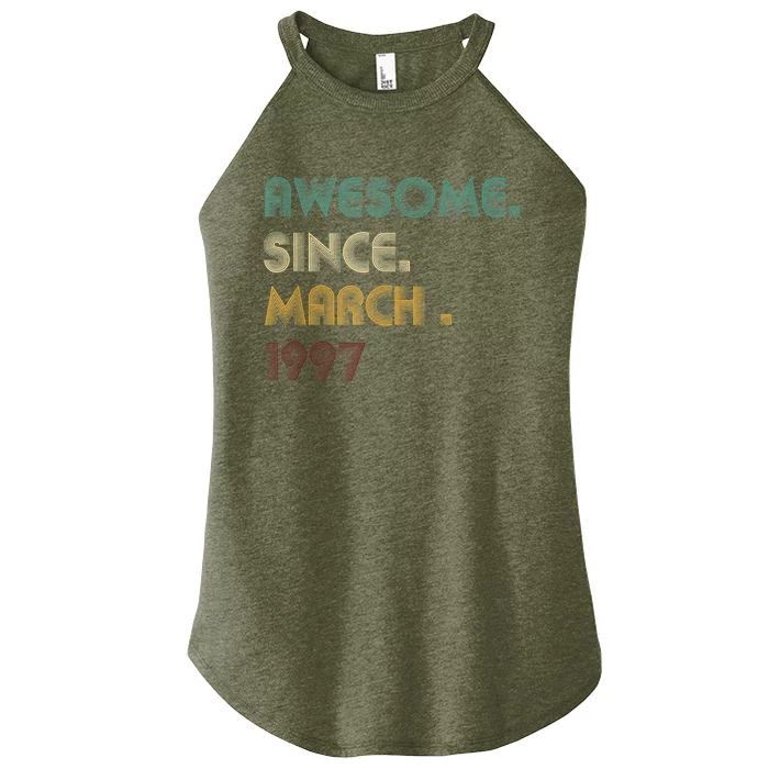 25 Year Old Awesome Since March 1997 Gifts 25th Birthday Women’s Perfect Tri Rocker Tank