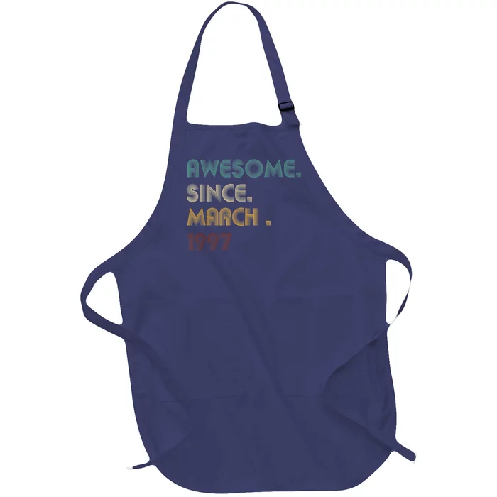 25 Year Old Awesome Since March 1997 Gifts 25th Birthday Full-Length Apron With Pocket