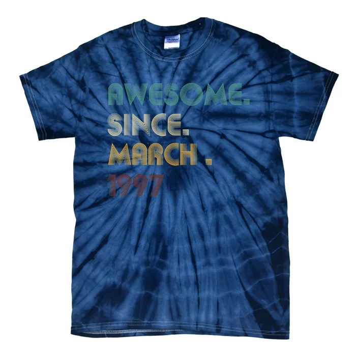 25 Year Old Awesome Since March 1997 Gifts 25th Birthday Tie-Dye T-Shirt