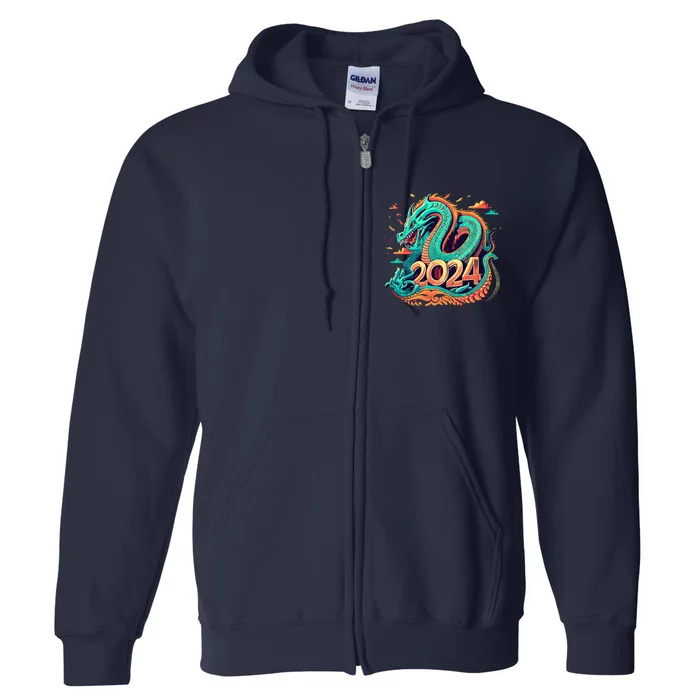 2024 Year Of The Dragon Chinese New Year 2024 Full Zip Hoodie