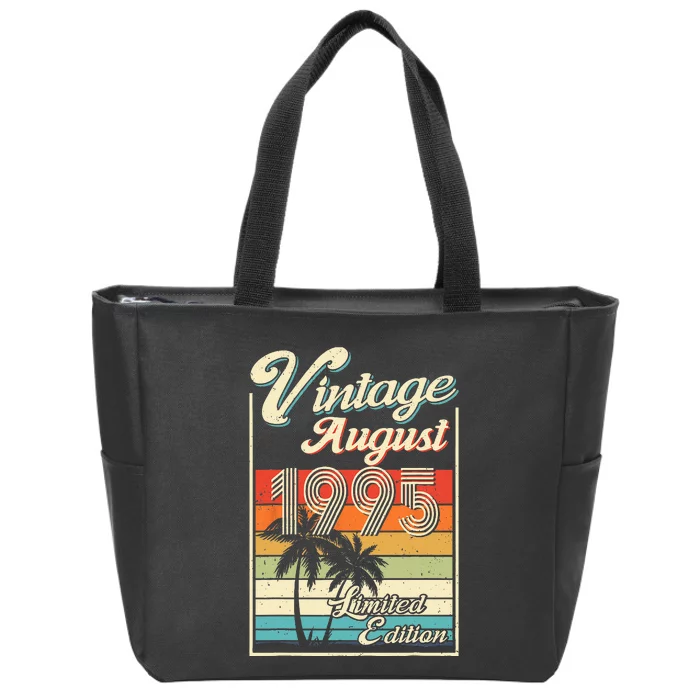 28 Year Old Vintage August 1995 Birthday Limited Zip Tote Bag