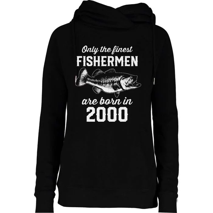 23 Year Old Fisherman Fishing 2000 23rd Birthday Womens Funnel Neck Pullover Hood