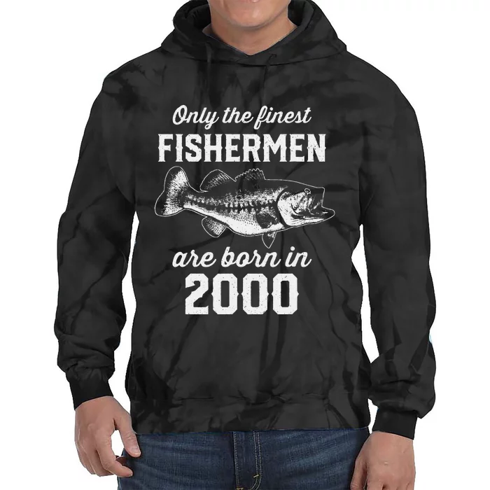 23 Year Old Fisherman Fishing 2000 23rd Birthday Tie Dye Hoodie