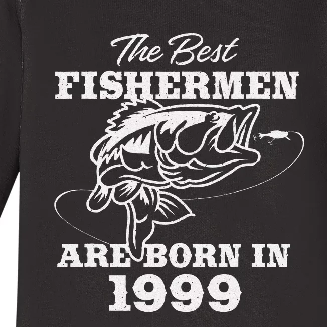 24 Year Old Fisherman Fishing 1999 24th Birthday Baby Long Sleeve Bodysuit