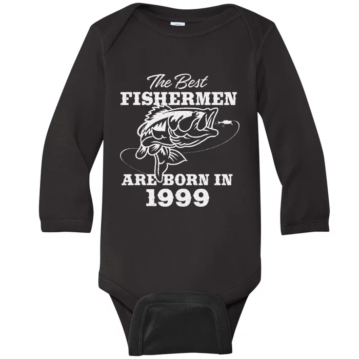 24 Year Old Fisherman Fishing 1999 24th Birthday Baby Long Sleeve Bodysuit