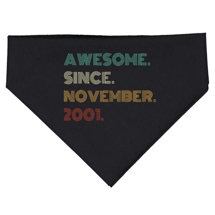 22 Years Old Awesome Since November 2001 22Nd Birthday USA-Made Doggie Bandana