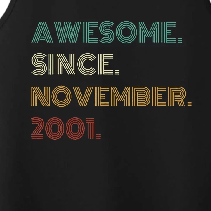 22 Years Old Awesome Since November 2001 22Nd Birthday Performance Tank