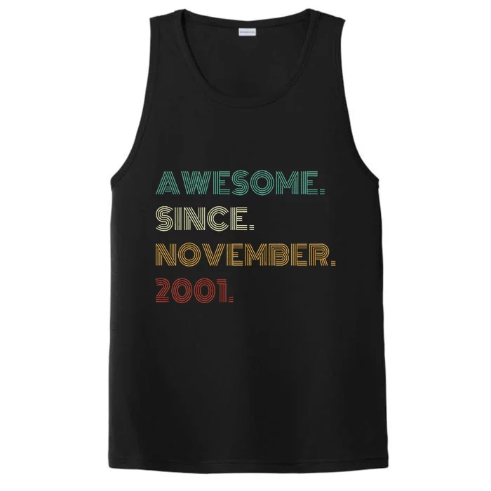 22 Years Old Awesome Since November 2001 22Nd Birthday Performance Tank