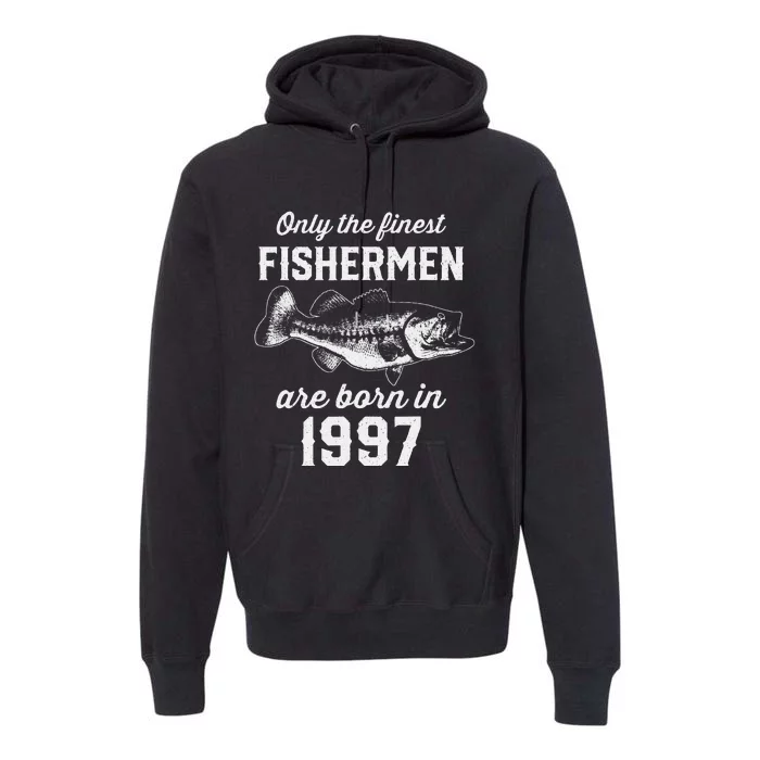 26 Year Old Fisherman Fishing 1997 26th Birthday Cute Premium Hoodie