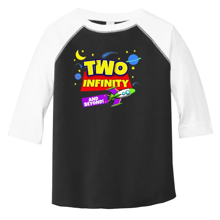 2 Year Old Two Infinity And Beyond 2nd Birthday Toddler Fine Jersey T-Shirt