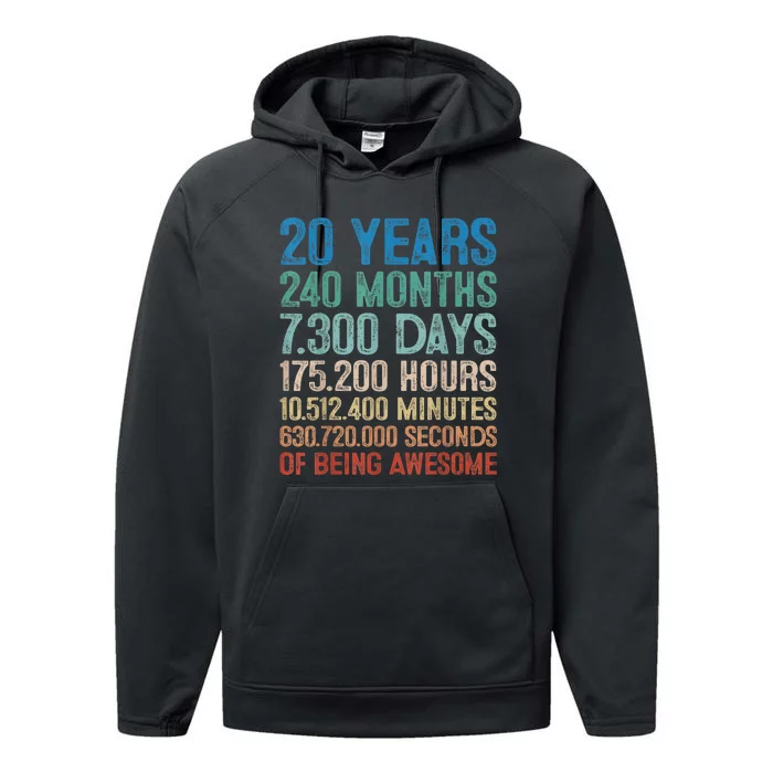 20 Year Old Gift Decorations 20th Bday Awesome 2003 Birthday Performance Fleece Hoodie