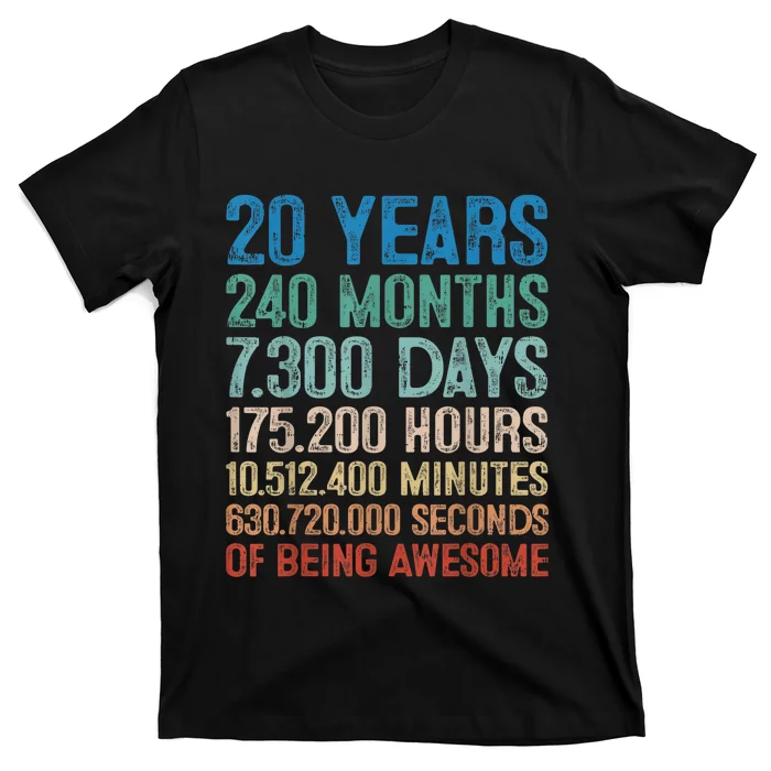 20 Year Old Gift Decorations 20th Bday Awesome 2003 Birthday T-Shirt