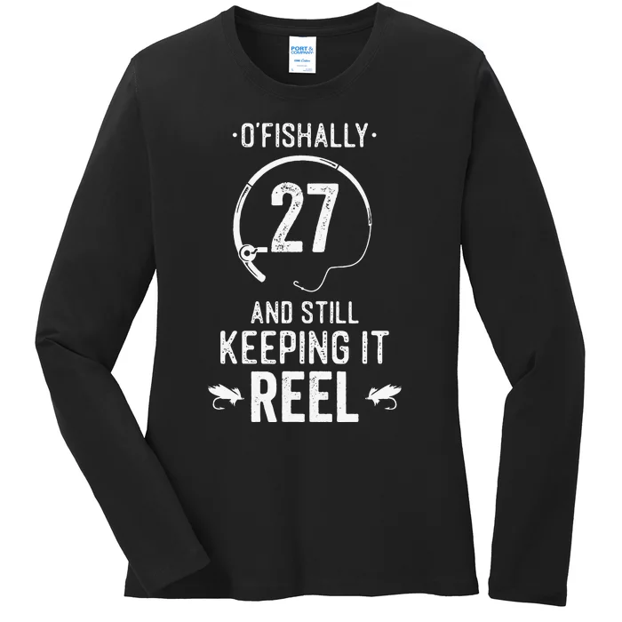 27 Year Old Fishing Fishermen Gifts For Birthday Ladies Long Sleeve Shirt