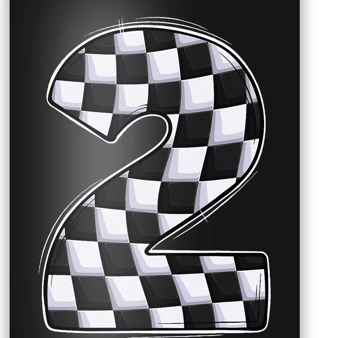 2 Year Old Pit Crew Boy Two Car Racing 2nd Birthday Race Car Poster