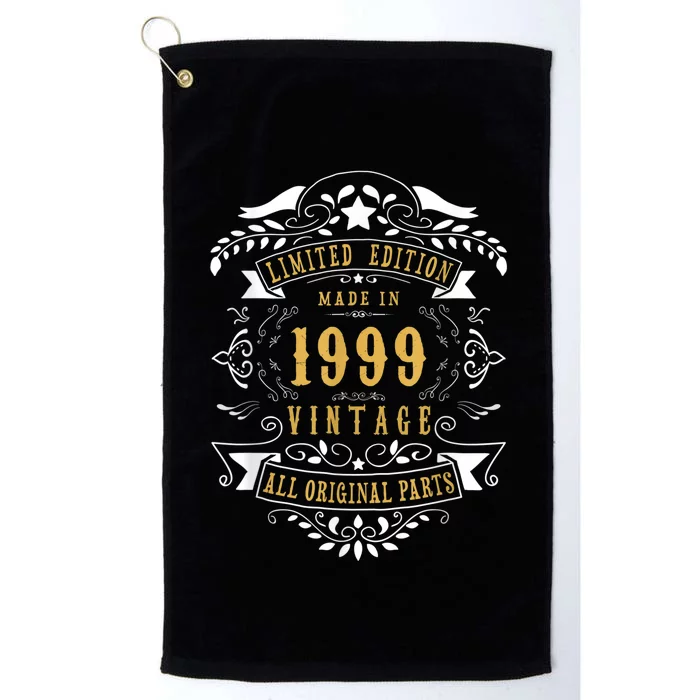 24 Years Old 24th Birthday Made Born in 1999 Boys Girls Platinum Collection Golf Towel