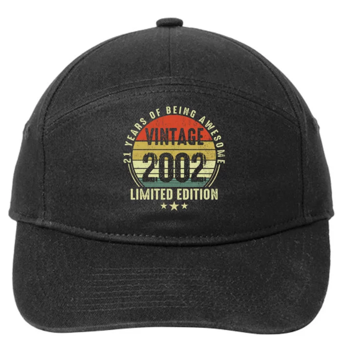 21 Year Old Gifts Vintage 2002 Limited Edition 21st Birthday 7-Panel Snapback Hat