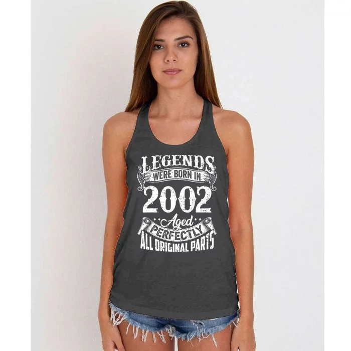 20 Years Old Vintage Legends Born In 2002 20th Birthday Women's Knotted Racerback Tank