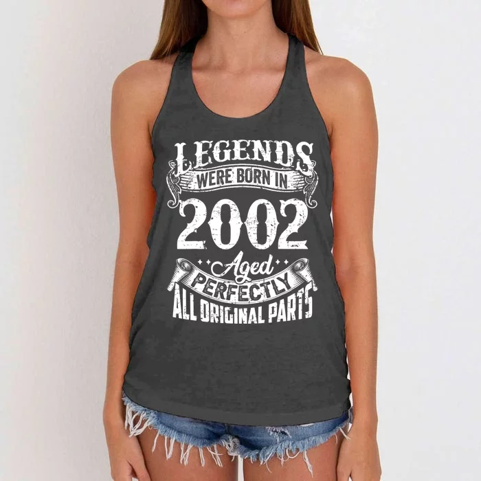 20 Years Old Vintage Legends Born In 2002 20th Birthday Women's Knotted Racerback Tank