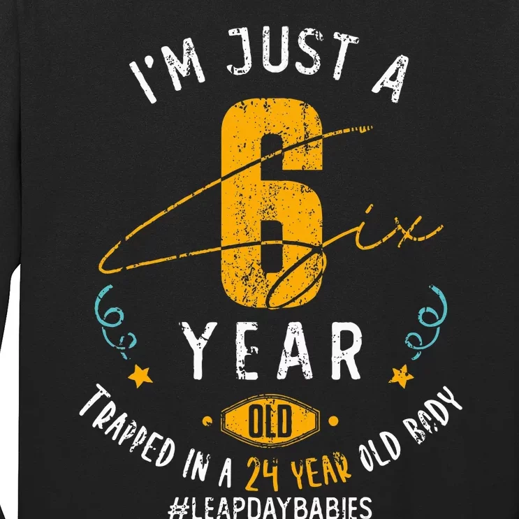 24 Years Old Leap Year Birthday 6 Funny Leap Day Long Sleeve Shirt