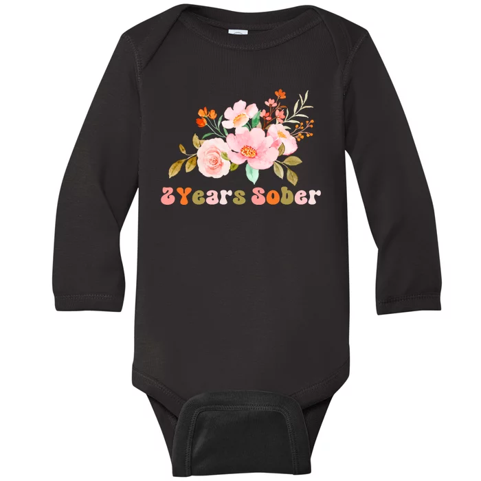 2 Years Sober Gift Sober Anniversary Gift Sobriety Gift Recovery Soberversary Baby Long Sleeve Bodysuit