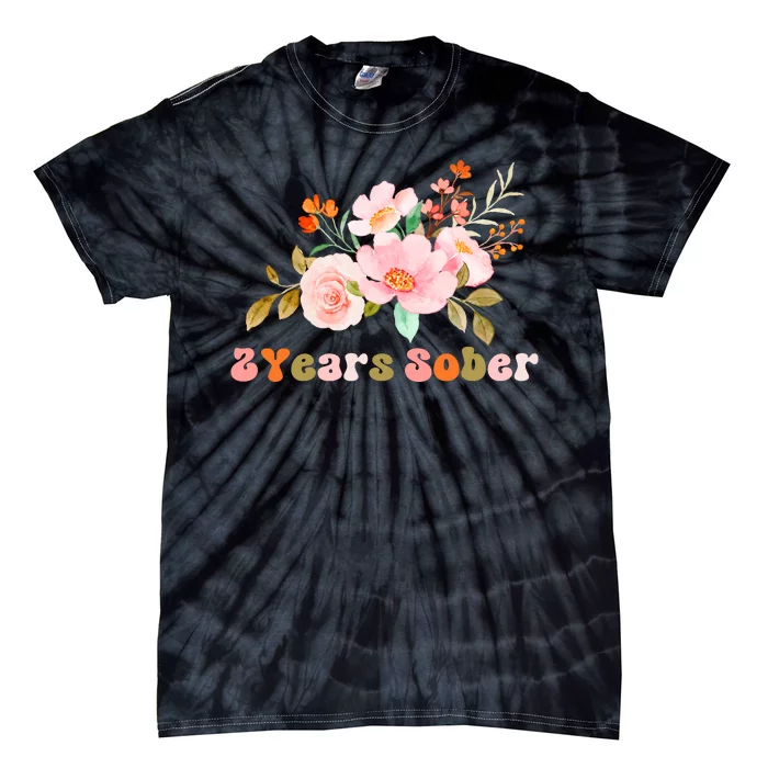 2 Years Sober Gift Sober Anniversary Gift Sobriety Gift Recovery Soberversary Tie-Dye T-Shirt