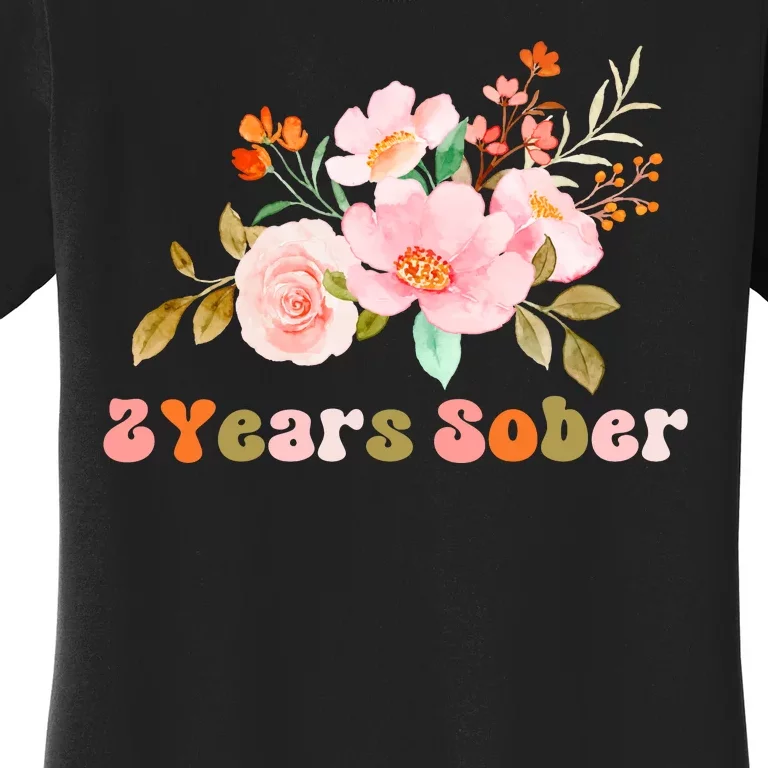 2 Years Sober Gift Sober Anniversary Gift Sobriety Gift Recovery Soberversary Women's T-Shirt