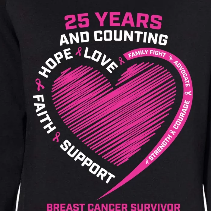 25 Year Survivor Funny Gift Mom Pink Breast Cancer Survivor Gift Womens California Wash Sweatshirt