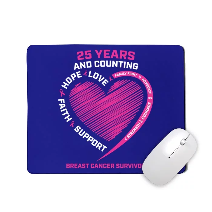 25 Year Survivor Funny Gift Mom Pink Breast Cancer Survivor Gift Mousepad