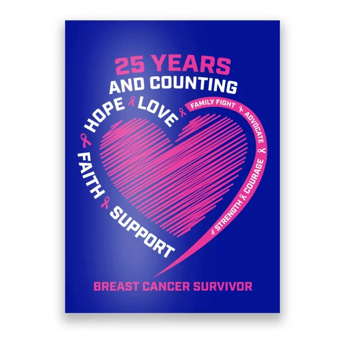 25 Year Survivor Funny Gift Mom Pink Breast Cancer Survivor Gift Poster