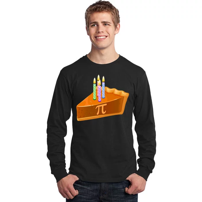 3.14 Happy Pi Day March 14 Birthday Slice Of Pie Tall Long Sleeve T-Shirt