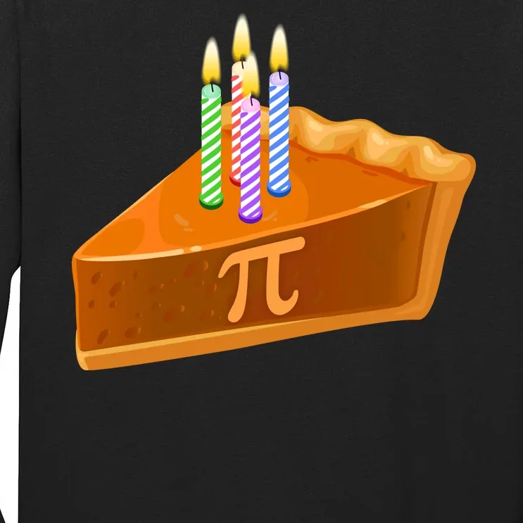 3.14 Happy Pi Day March 14 Birthday Slice Of Pie Tall Long Sleeve T-Shirt