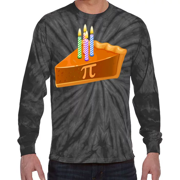 3.14 Happy Pi Day March 14 Birthday Slice Of Pie Tie-Dye Long Sleeve Shirt